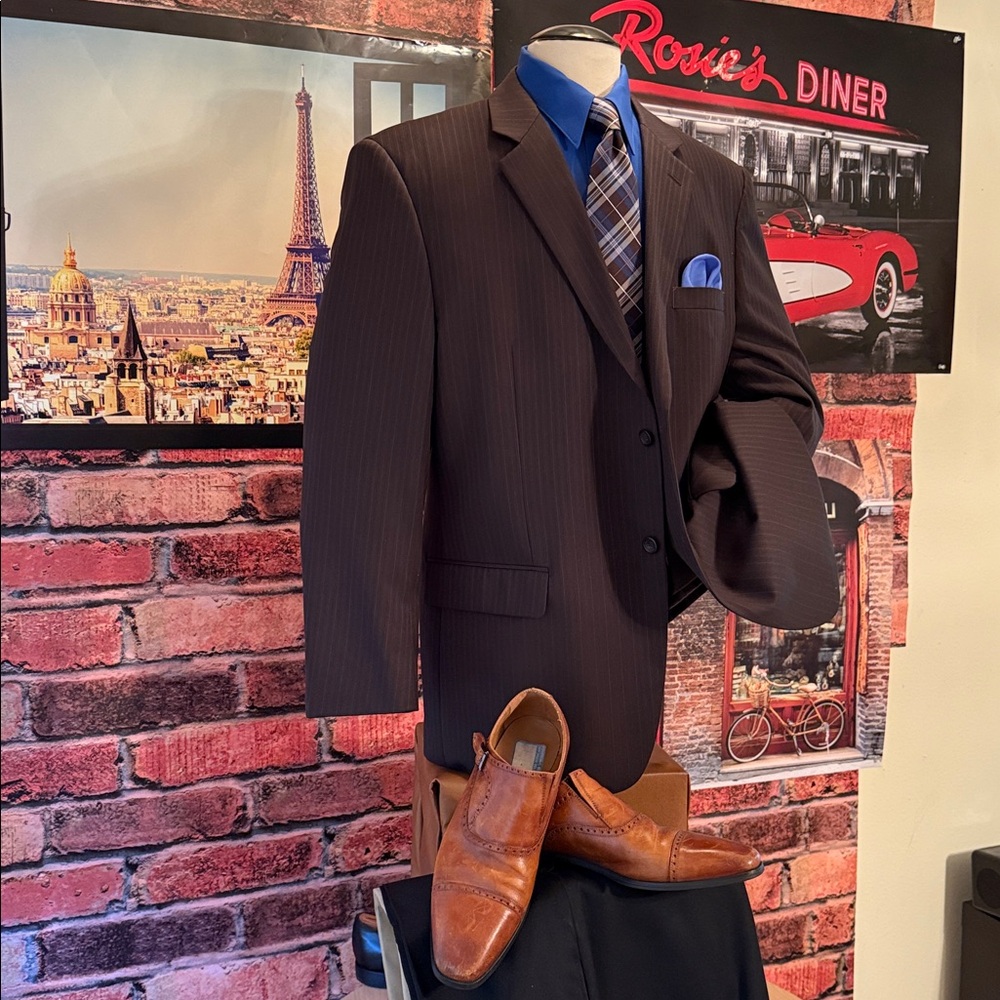 Joseph & Feiss Super 100's Brown Coat - Picture 11 of 17